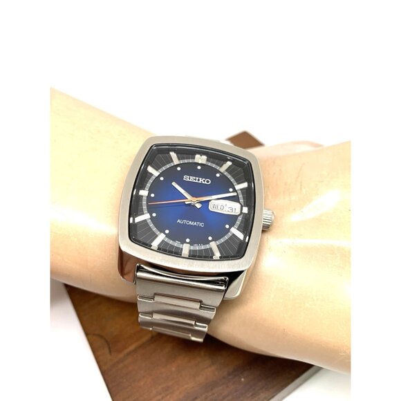 Seiko Men's Watch SNKP23 Recraft Automatic Blue Dial Day Date Stainless Steel - Picture 6 of 14